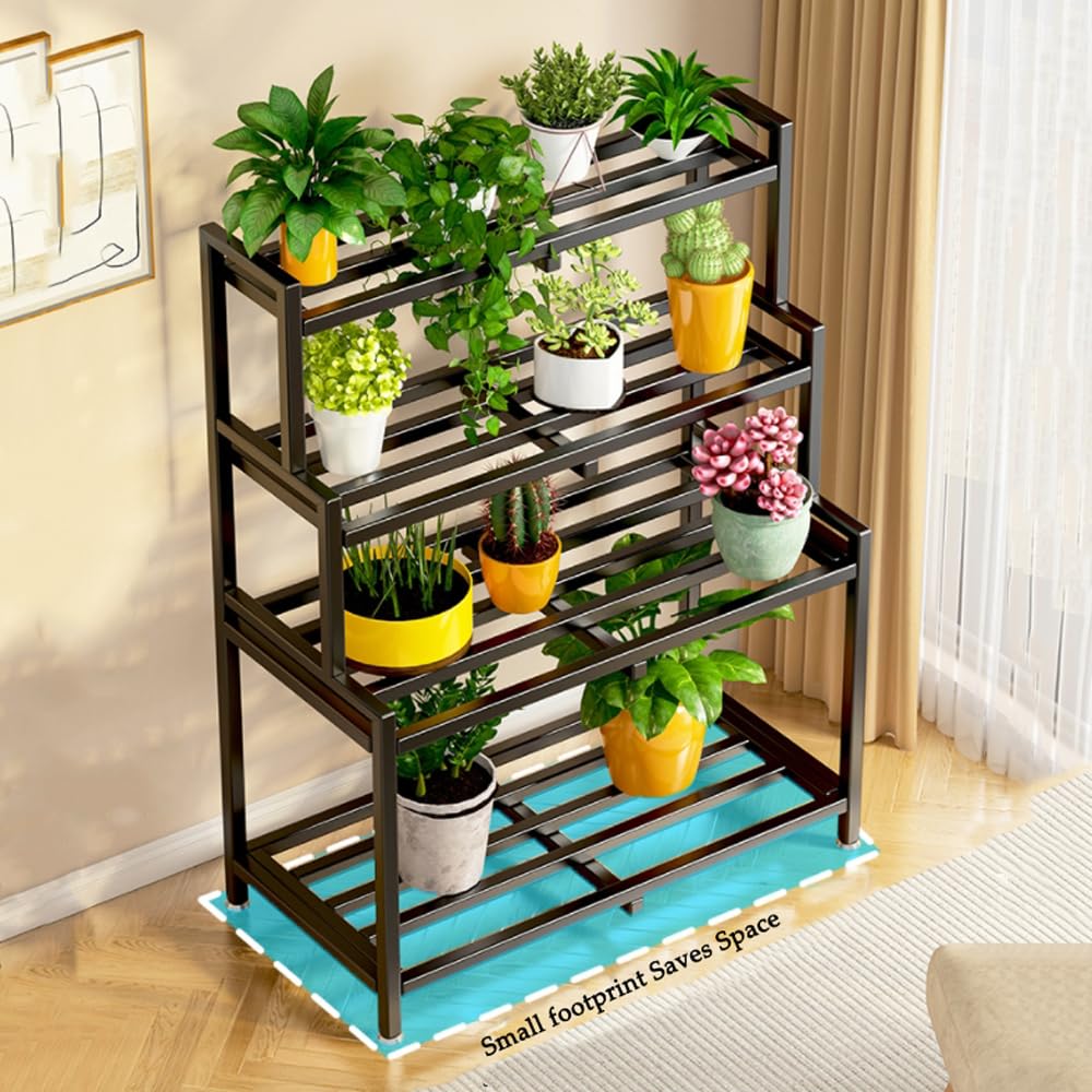 Amazon.co.jp: IOEDHW 4段メタルプラントスタンド、はしご型の植木鉢